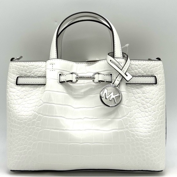 Michael Kors Carson Small Crocodile Embossed Satchel Bag
Optic White - Picture 1 of 10